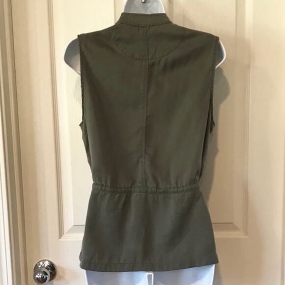 Laju Army Green Safari Utility Vest Jacket sz small Gorpcore - Picture 2 of 4
